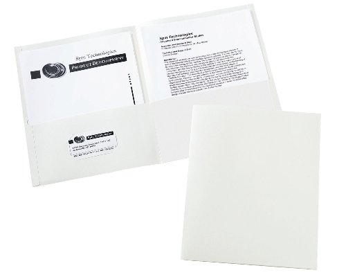 Avery Two Pocket Folders, Holds up to 40 Sheets, Business Card Slot, 25 White Folders (47991)