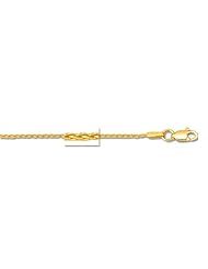 14k Solid Yellow Gold Round Wheat Chain Necklace 1.2mm 18"