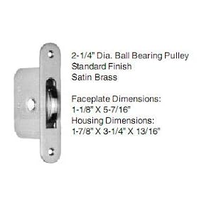 Sash Pulley Satin Brass; 20-40 Pounds Sash Weight with 2-1/4" Wheel