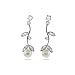Eve's Addiction Sterling Silver CZ Vine Earrings with Freshwater Pearls