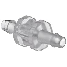 Value Plastics N004-9 Straight Through Tube Fitting with 500 Series Barbs, 1/16" (1.6 mm) ID Tubing, Clear Polycarbonate (25-Pack)