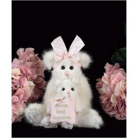 31wIBXr 18L Worlds Best Grandma Granny and Me Bearington Dressed Teddy Bear Holding a Baby Bear Christmas Stuffed Animal Gift by Bearington Collection