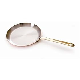 Mauviel Cuprinox Pour La Table 10.4-Inch Crepe Frying Pan with Bronze Handle