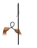 Kiotos Poing Whip Flexible PVC Cane Covered in Soft Leather Black