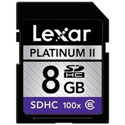 Lexar Platinum II 8 GB 100x SD/SDHC Flash Memory Card LSD8GBBSBNA100