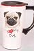   - PUG dog puppy COFFEE cup TRAVEL Mug ART decor NEW
