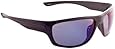 Fisherman Eyewear Striper Sunglass, Black Frame, Gray (Blue Mirror) Polarized Lens, Large