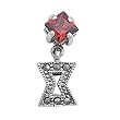 Marcasite Earrings with Garnet and Clear CZ - Prong Set - 19 mm