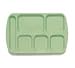 Food Service Rectangular Compartment Lunch Tray, 6 Compartment, Left-Handed, Green