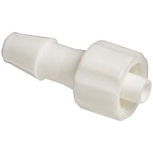 Value Plastics MTLL250-1 White Nylon Tube Fitting, Male Luer with Integral Lock Ring to 200 Series Barbed Coupler, 3/16" (4.8 mm) Tube ID (Pack of 25)