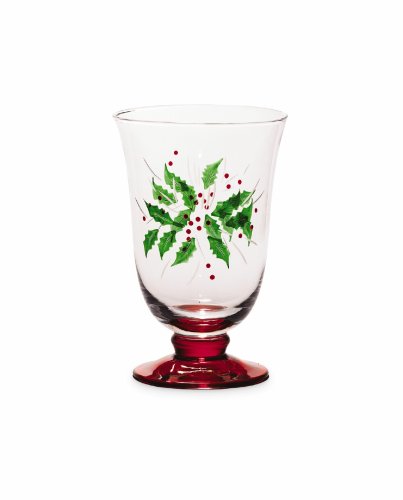 Gorham Festive Holly Set of 4 All Purpose Glasses