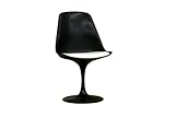 IMAGE OF Baxton Studios Elia Black Chair with White PVC Cushion