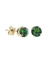 1 CT Emerald Stud Earrings 14k Gold (I1-I2 Clarity)