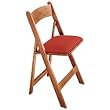 Solid Ranch Oak Poker Chair with Red Nylon Upholstery - Casino Supplies > Tables > Table Accessories