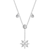 Starlit Glamour: Sterling Silver Designer Style Bridal Jewelry Cable Chain Bezel Set CZ Diamond Necklace