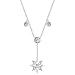 Starlit Glamour: Sterling Silver Designer Style Bridal Jewelry Cable Chain Bezel Set CZ Diamond Necklace