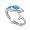 Sterling Silver 8mm Dolphin Blue Opal Ring (Size 6 - 9) - Size 6