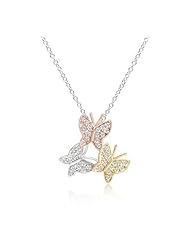 Triplet Butterfly Pendant Necklace