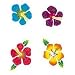 Hibiscus Glitter Tattoos - 36 pieces