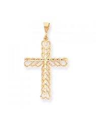 10k Yellow Gold Cross Charm - Religious Jewelry