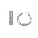 9ct White Gold 0.35 Diamond 3 Row Hoop Earrings