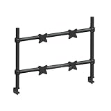 Adjustable Tilting QUAD Desk Mount Bracket for LCD(Max 33Lbs, 10~23inch)- Black