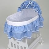 Portable Bassinet with Toy Box Base - Blue by Badger Basket