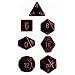 Chessex Dice: Polyhedral 7-Die Opaque Dice Set - Black with Red