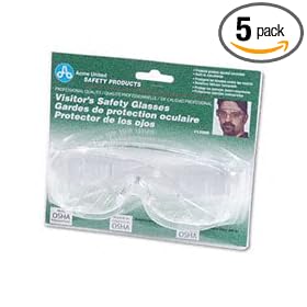Physicians Care Visitor Safety Glasses Protected With Microban (Pack of 5)