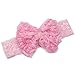 AllBeauty Baby Infant Pink Christening Flower Headband Toddler Lace Rose Bow Headdress