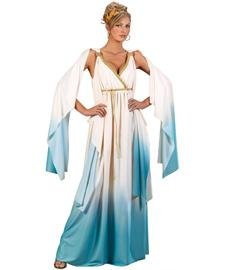 FunWorld Greek Goddess, CrÃ..me/Light Blue, Small/Medium 2-8 Costume
