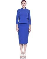 Marycrafts Womens Fitted Bodycon Pencil Work Business Skirt Suit Set