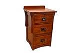 Crafters & Weavers Arts and Crafts Mission Quarter Sawn Oak Three Drawer Nightstand / Oak End Table