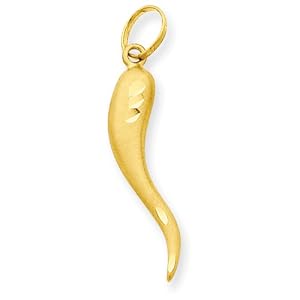Buy 14k Gold Solid D C Italian Horn Charm by GOLDIA