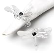 Dragonfly Napkin Ring Clear Acrylic - Set of 4