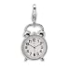Sterling Silver 3-D Alarm Clock w/Lobster Clasp Charm