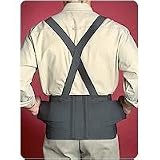9 Black Workforce Industrial Back Support with Non-Removable Suspsenders#3267 X-Small