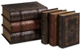 Faux Leather Detailed Cassiodorus Book Box collection - Set of 6