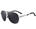 MERRY'S Men Classic Brand HD polarized Sunglasses Aluminum Driving Sun glasses S8611 (Silver, 62)