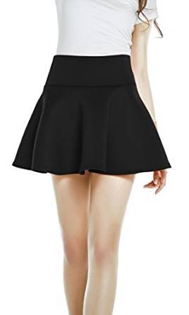 Urban CoCo Women's High Waist Mini Skirt A-line Flared Skater Mini Dress