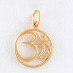 SAVE $16 - Round Om (Aum) Open Cut Design Pendant in Vermeil, #8295 $16.00