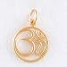 Round Om (Aum) Open Cut-Out Design Pendant in Gold Vermeil, #8295