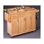 Wood Top Natural Kitchen Cart with Breakfast Bar
