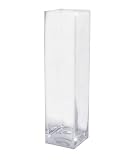 10 pcs 16" Square Clear Glass Wedding Centerpiece VASE