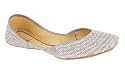 Unze Indian Slippers (khussa) - L13123-Silver-3.0