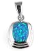 Morningflower Rectangle Blue Opal Pendant