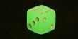 16mm Square Corner 6-sided Lime Glow in the Dark Dice with White Pips