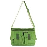 Earth Divas MH-156-GR Hemp College Bag Two External Zipper Pockets
