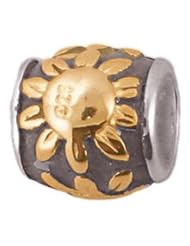 Zable Sunflower 2-Tone Spacers Nature Sterling Silver Charm