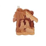 Olive Wood Small Nativity Ornament (2.6H)
